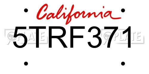 5TRF371 California License Plate