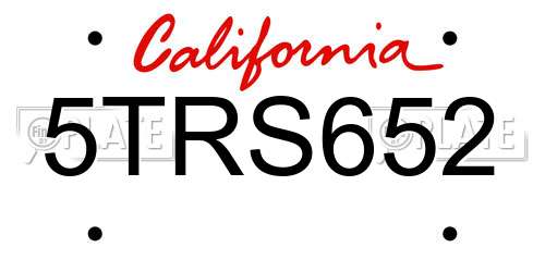5TRS652 California License Plate