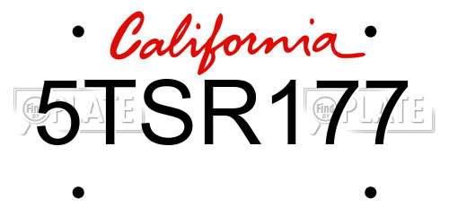 5TSR177 California License Plate