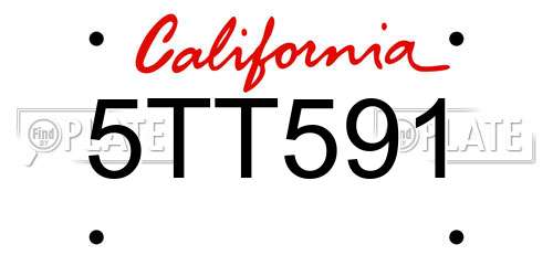 5TT591 California License Plate