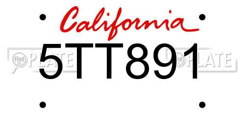 5TT891 California License Plate