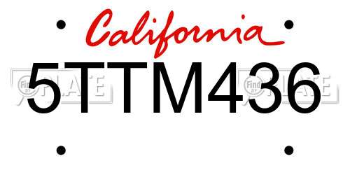5TTM436 California License Plate