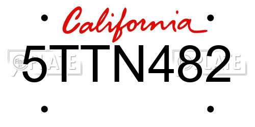 5TTN482 California License Plate