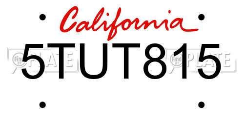 5TUT815 California License Plate