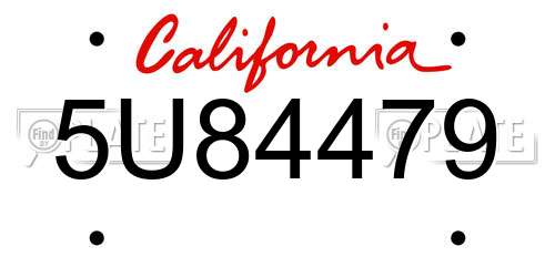 5U84479 California License Plate