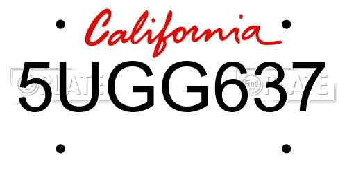 5UGG637 California License Plate