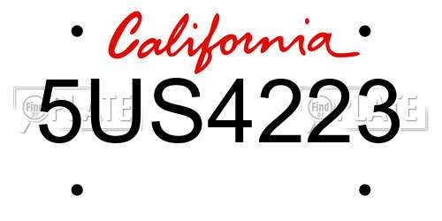 5US4223 California License Plate