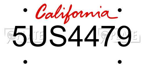 5US4479 California License Plate