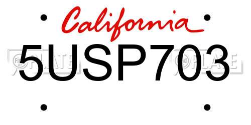 5USP703 California License Plate