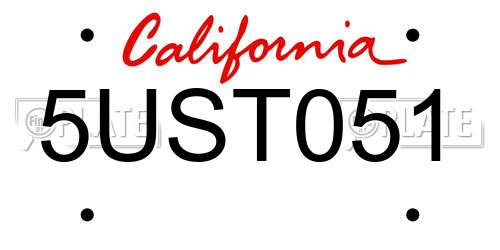 5UST051 California License Plate