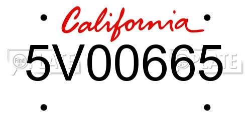 5V00665 California License Plate