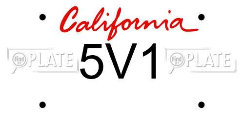 5V1 California License Plate