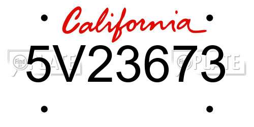 5V23673 California License Plate