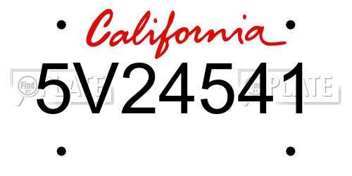 5V24541 California License Plate