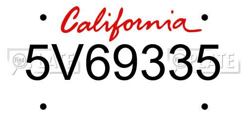 5V69335 California License Plate