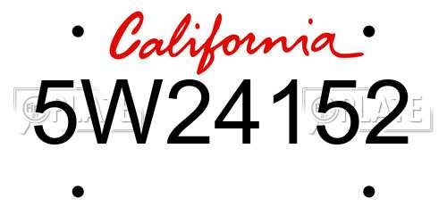 5W24152 California License Plate