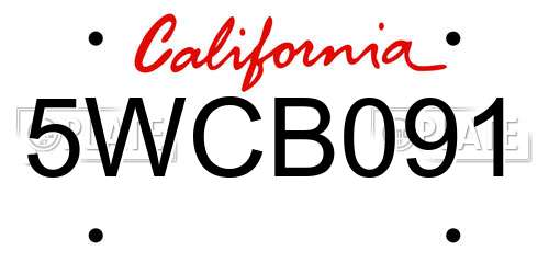 5WCB091 California License Plate