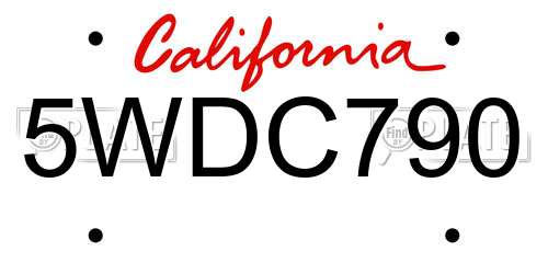 5WDC790 California License Plate