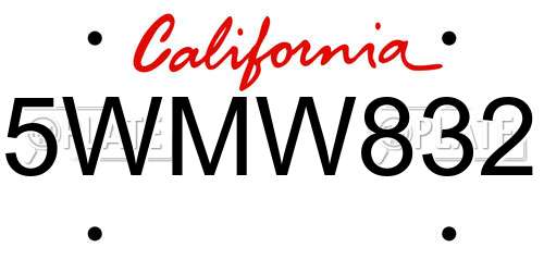 5WMW832 California License Plate