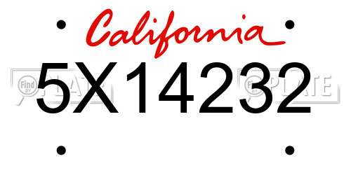 5X14232 California License Plate