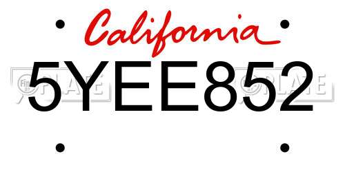 5YEE852 California License Plate