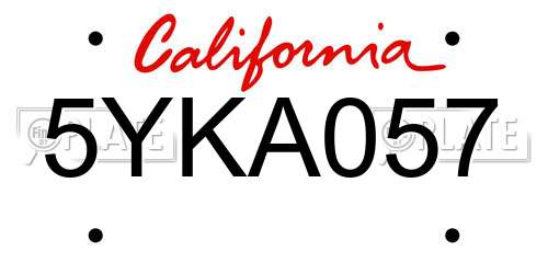 5YKA057 California License Plate