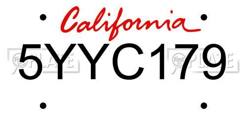 5YYC179 California License Plate