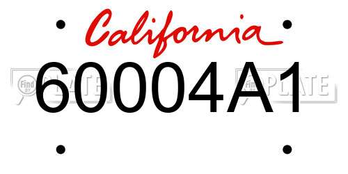 60004A1 California License Plate