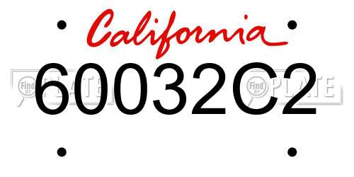 60032C2 California License Plate