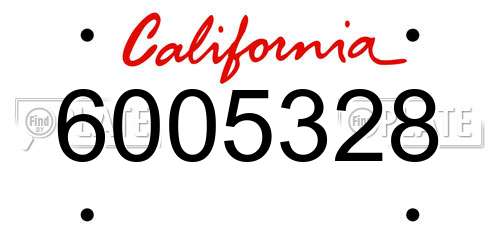 6005328 California License Plate
