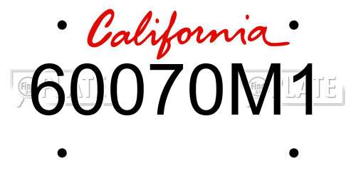 60070M1 California License Plate