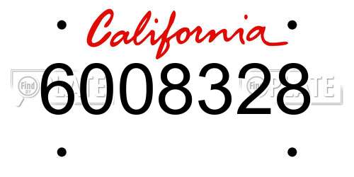 6008328 California License Plate