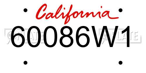 60086W1 California License Plate