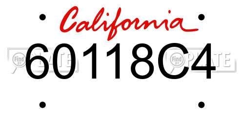 60118C4 California License Plate
