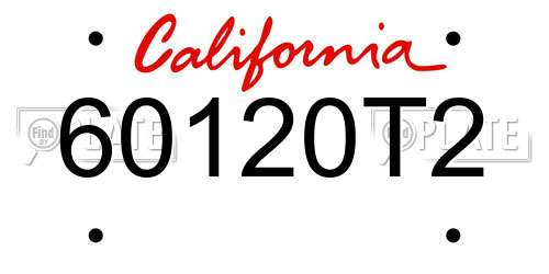 60120T2 California License Plate