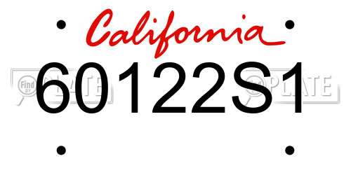 60122S1 California License Plate