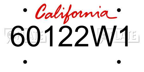 60122W1 California License Plate