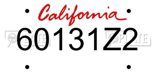 60131Z2 California License Plate