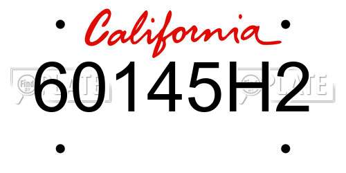 60145H2 California License Plate