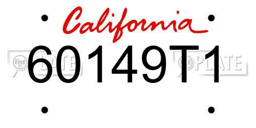 60149T1 California License Plate