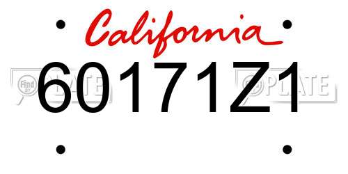 60171Z1 California License Plate