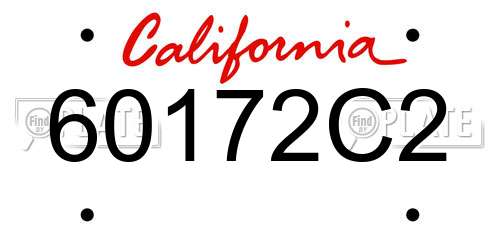 60172C2 California License Plate