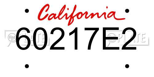 60217E2 California License Plate