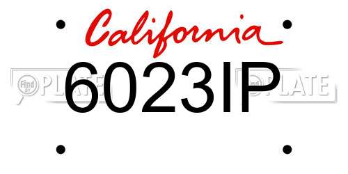 6023IP California License Plate