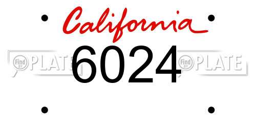 6024 California License Plate