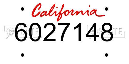 6027148 California License Plate