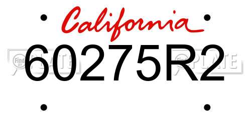 60275R2 California License Plate