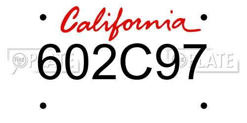 602C97 California License Plate