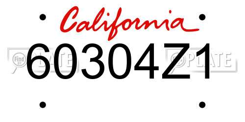 60304Z1 California License Plate