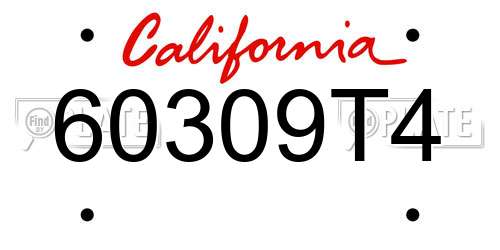 60309T4 California License Plate